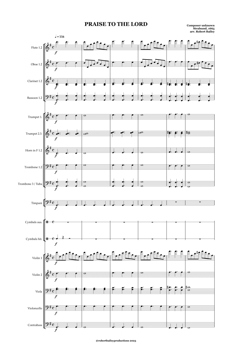 PRAISE TO THE LORD! Full Orchestra scores gallery preview page 1