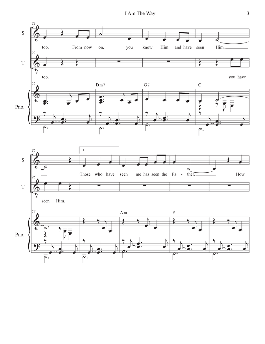 I Am The Way (2-part choir - (Soprano and Tenor) 2-Part scores gallery preview page 3