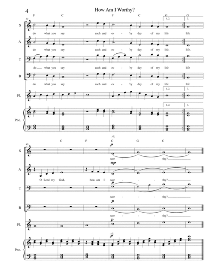 How Am I Worthy (Mary's Prayer) - SATB, optional instrument and piano image number null