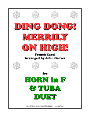 Book cover for Ding Dong! Merrily on High! - French Horn & Tuba Duet
