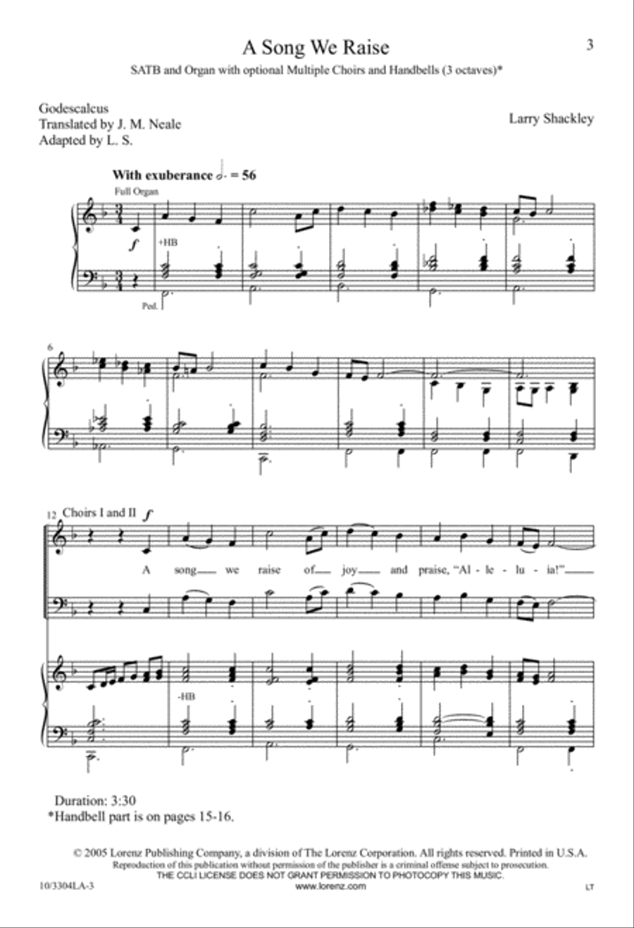 A Song We Raise A Song We Raise 4-Part scores gallery preview page 3