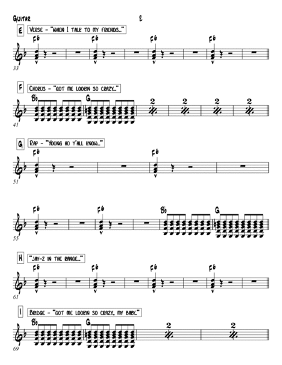 Crazy In Love Electric Guitar scores gallery preview page 2