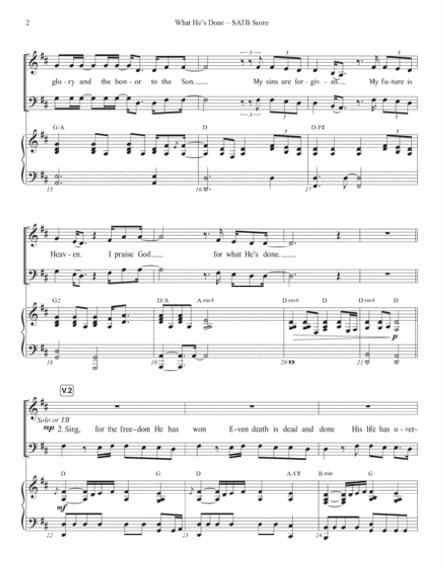 What He's Done 4-Part scores gallery preview page 3
