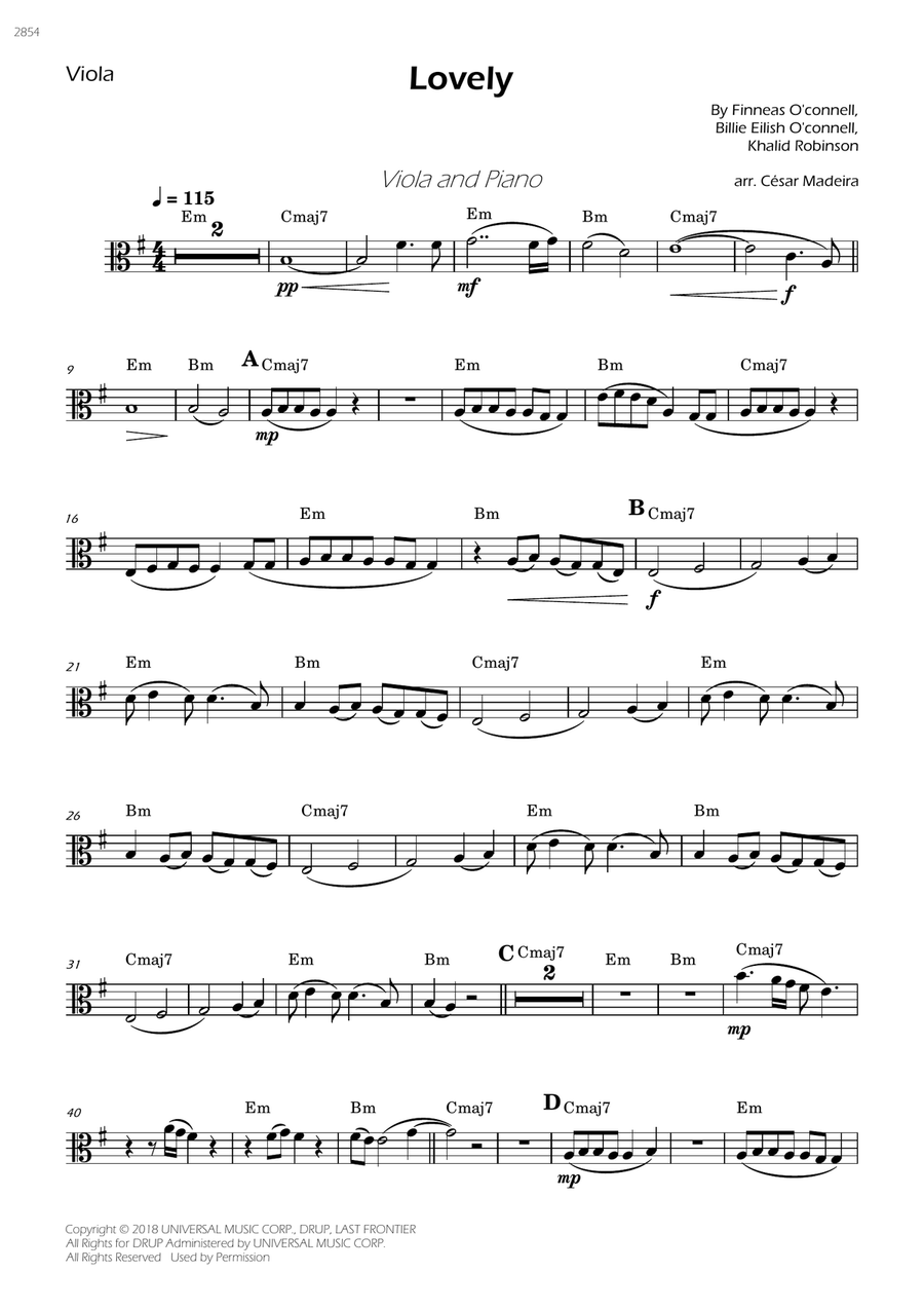 Lovely Viola Solo scores gallery preview page 1