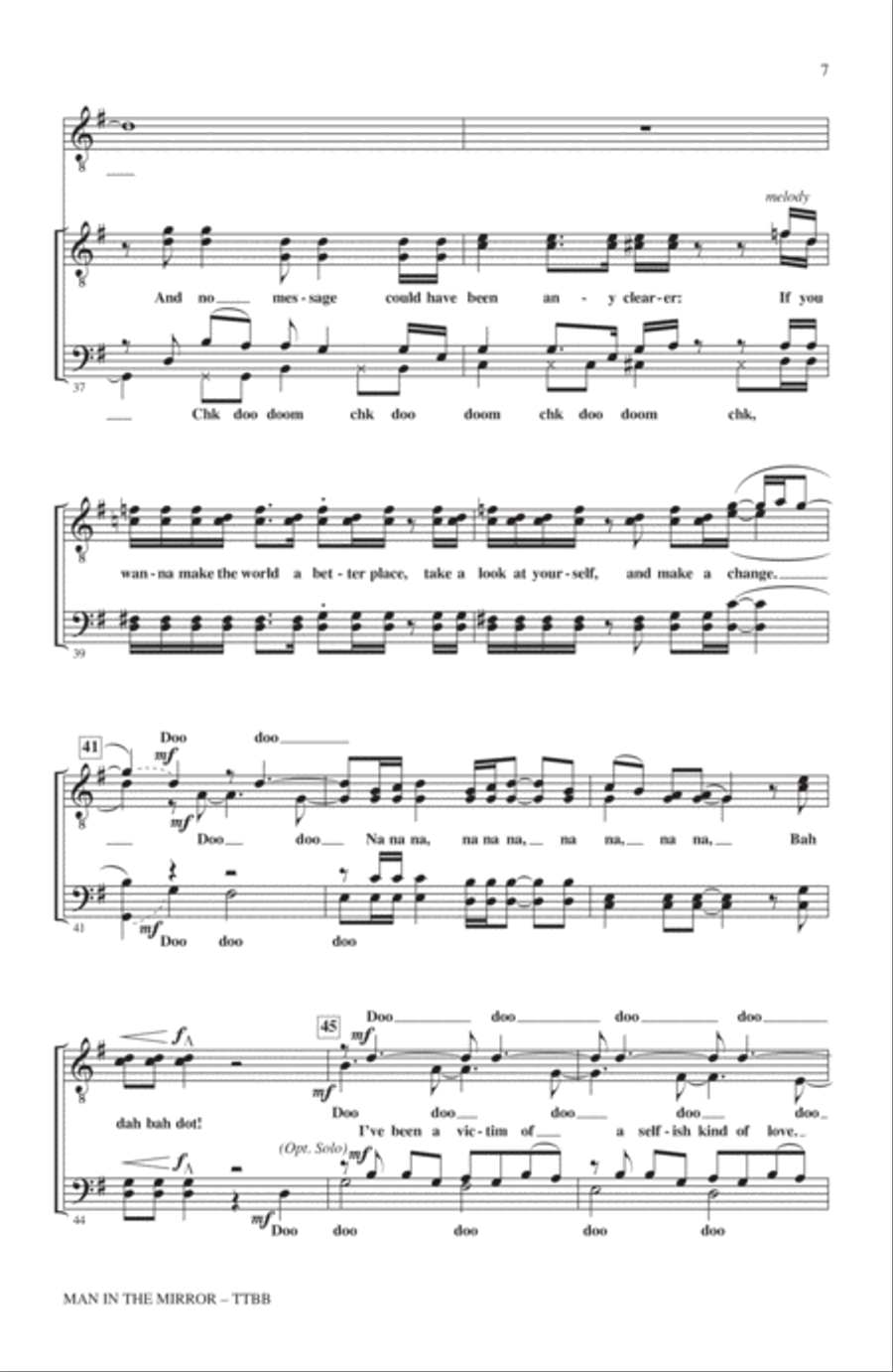 Man In The Mirror (arr. Kirby Shaw) TTBB scores gallery preview page 6