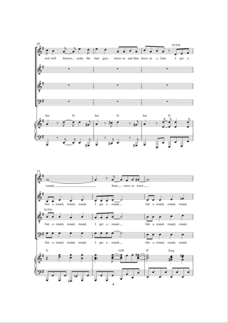 I Get Around (arr. Thomas Lydon) 4-Part scores gallery preview page 4
