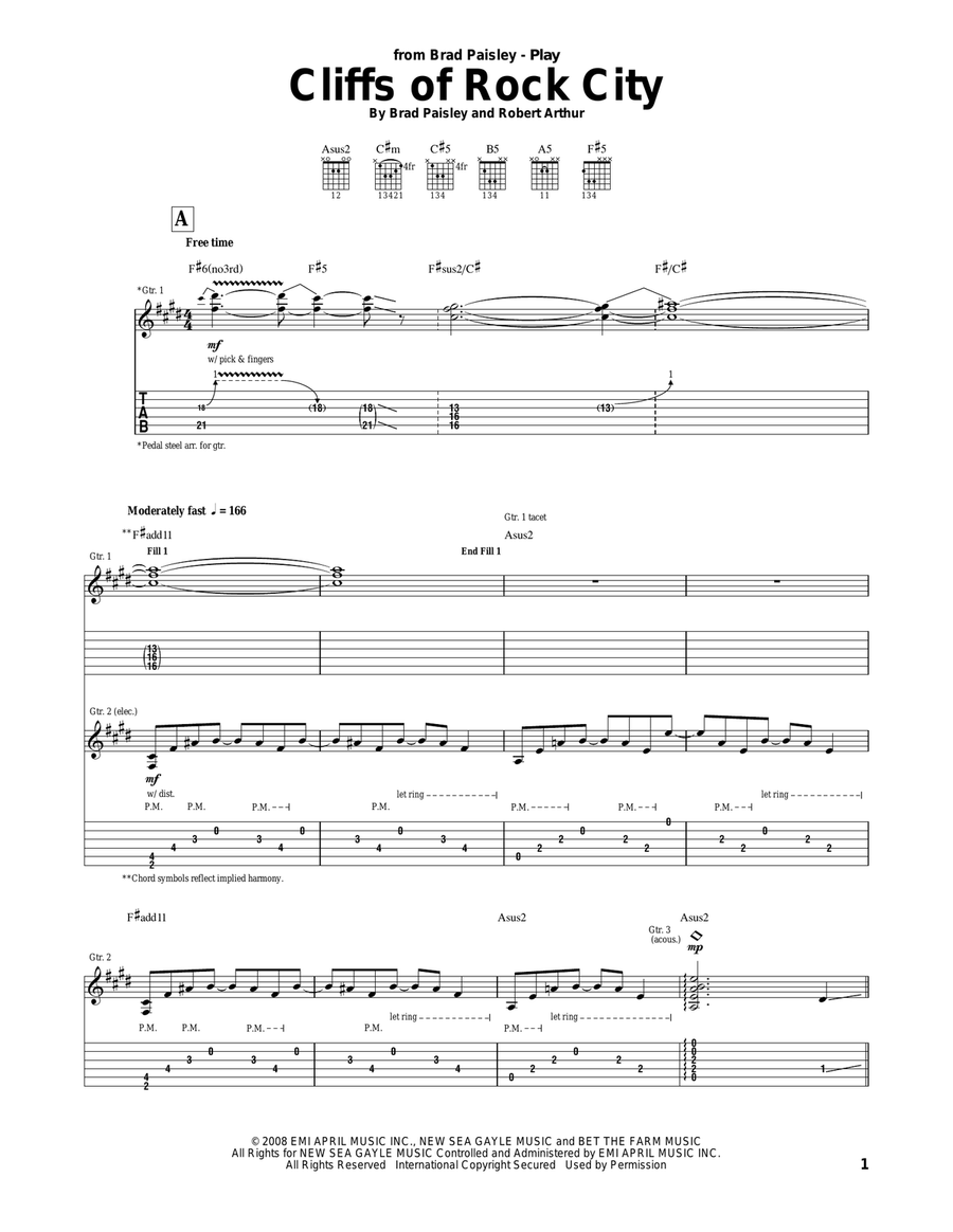 Cliffs Of Rock City Acoustic Guitar scores gallery preview page 1