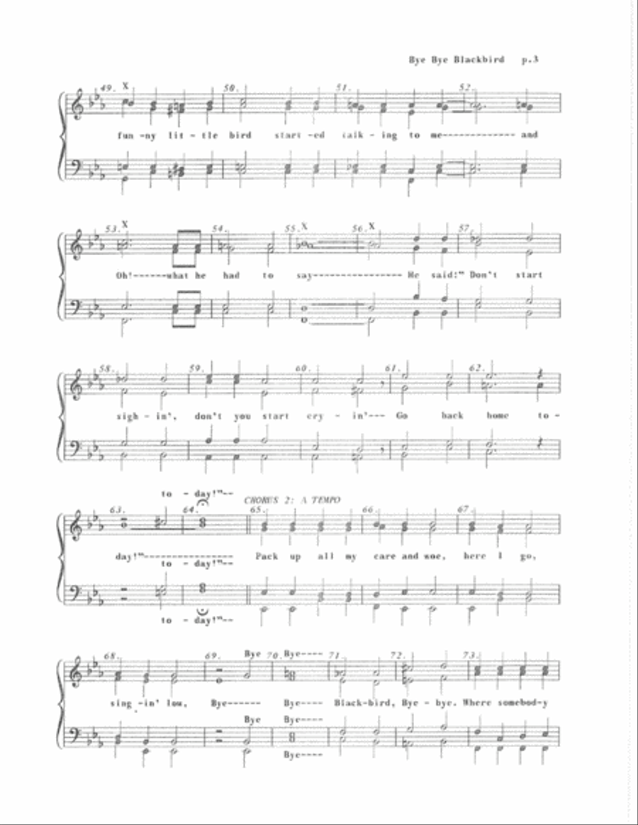 Bye Bye Blackbird Bye Bye Blackbird SSAA scores gallery preview page 3