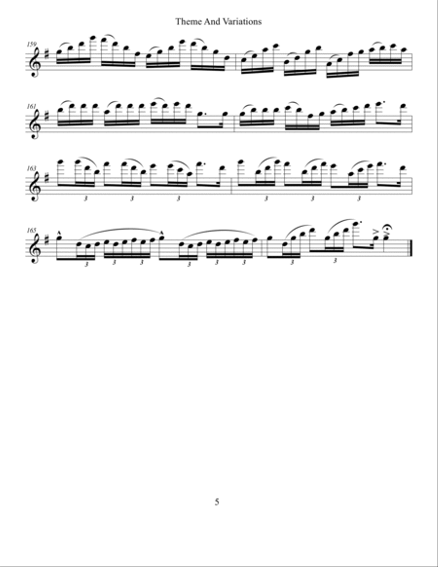 Theme and Variations Woodwind Duet scores gallery preview page 5
