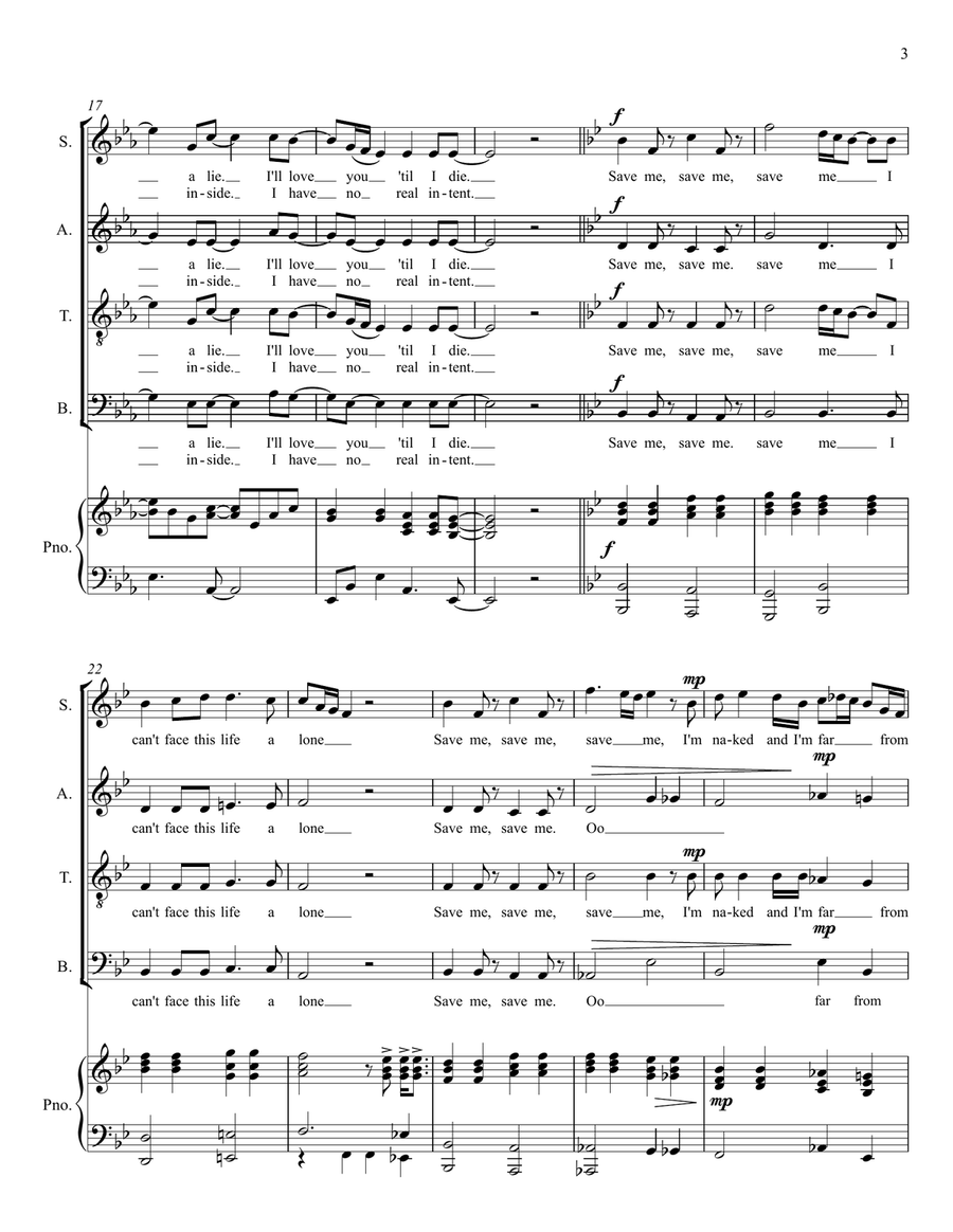 Save Me Save Me 4-Part scores gallery preview page 3