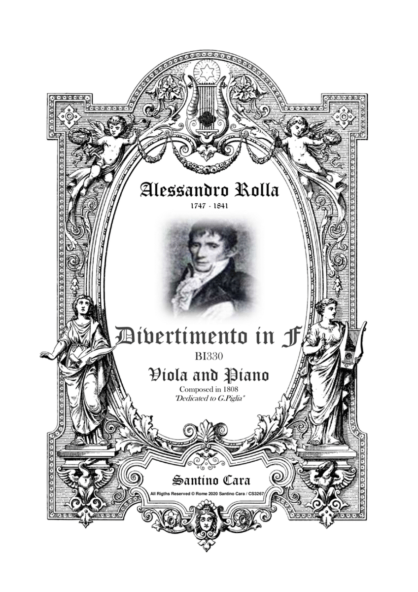 Rolla A - Divertimento in F major BI 330 - for Viola and Piano - Score and Part image number null