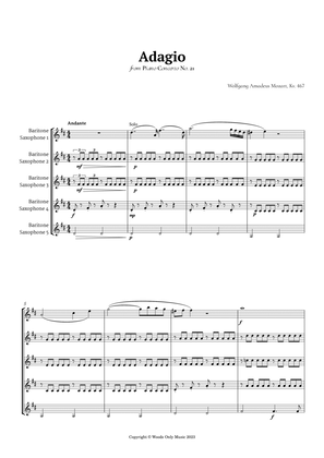 Andante from Piano Concerto No. 21 by Mozart for Baritone Sax Quintet