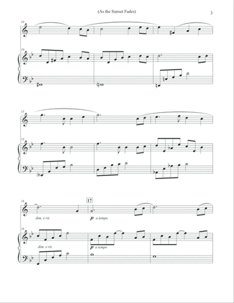 As the Sunset Fades - Clarinet & Piano Clarinet Solo scores gallery preview page 3