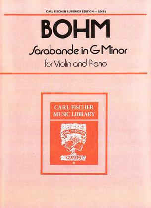 Book cover for Sarabande in G Minor