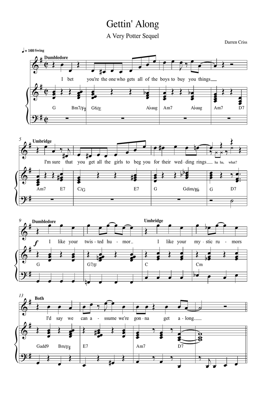 Gettin' Along Piano, Vocal scores gallery preview page 1