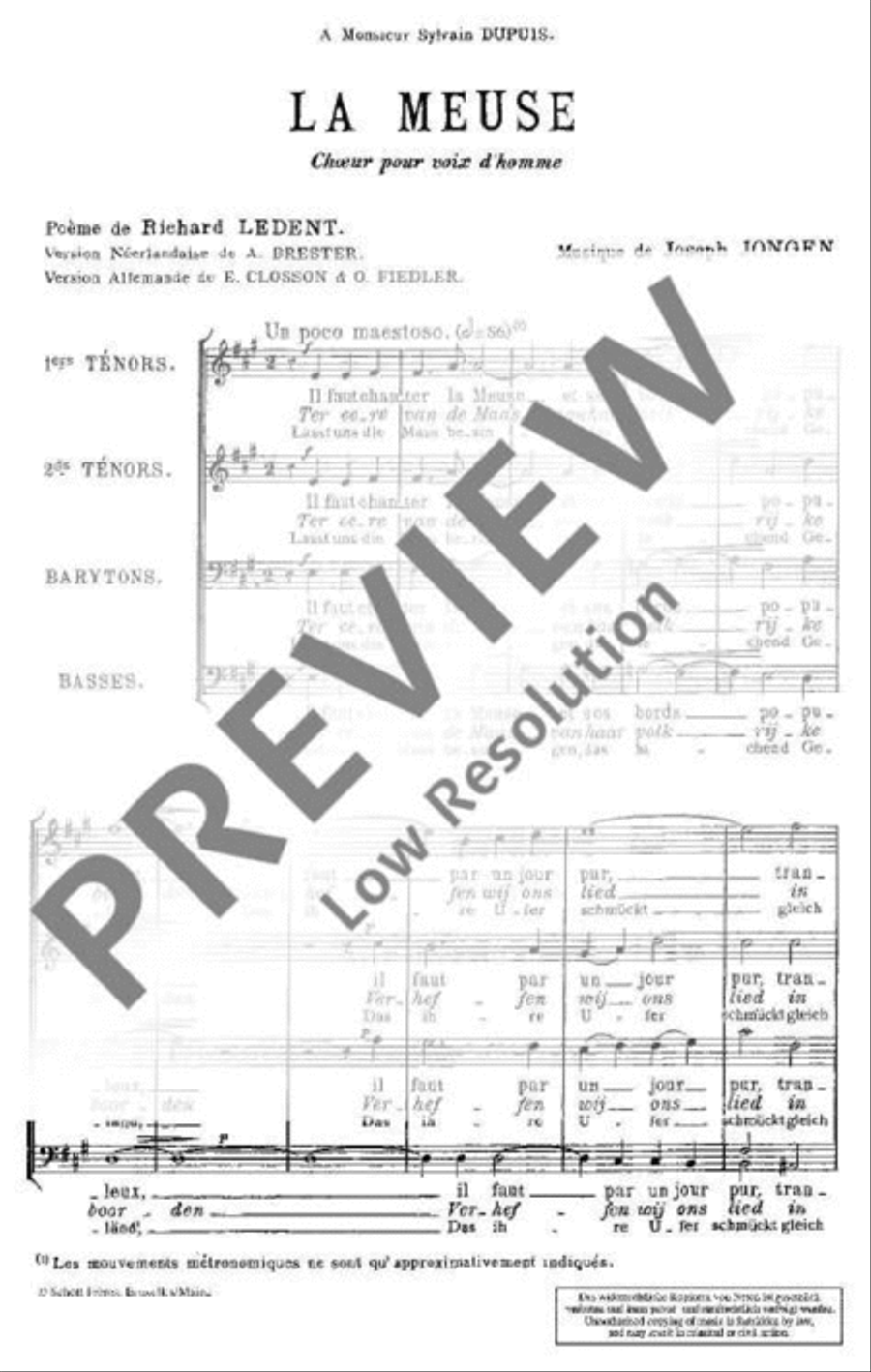 La Meuse La Meuse Men's Choir scores gallery preview page 4