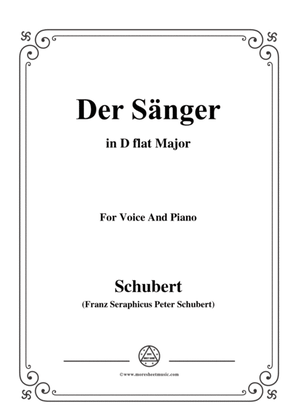 Schubert-Der Sänger,Op.117,in D flat Major,for Voice&Piano