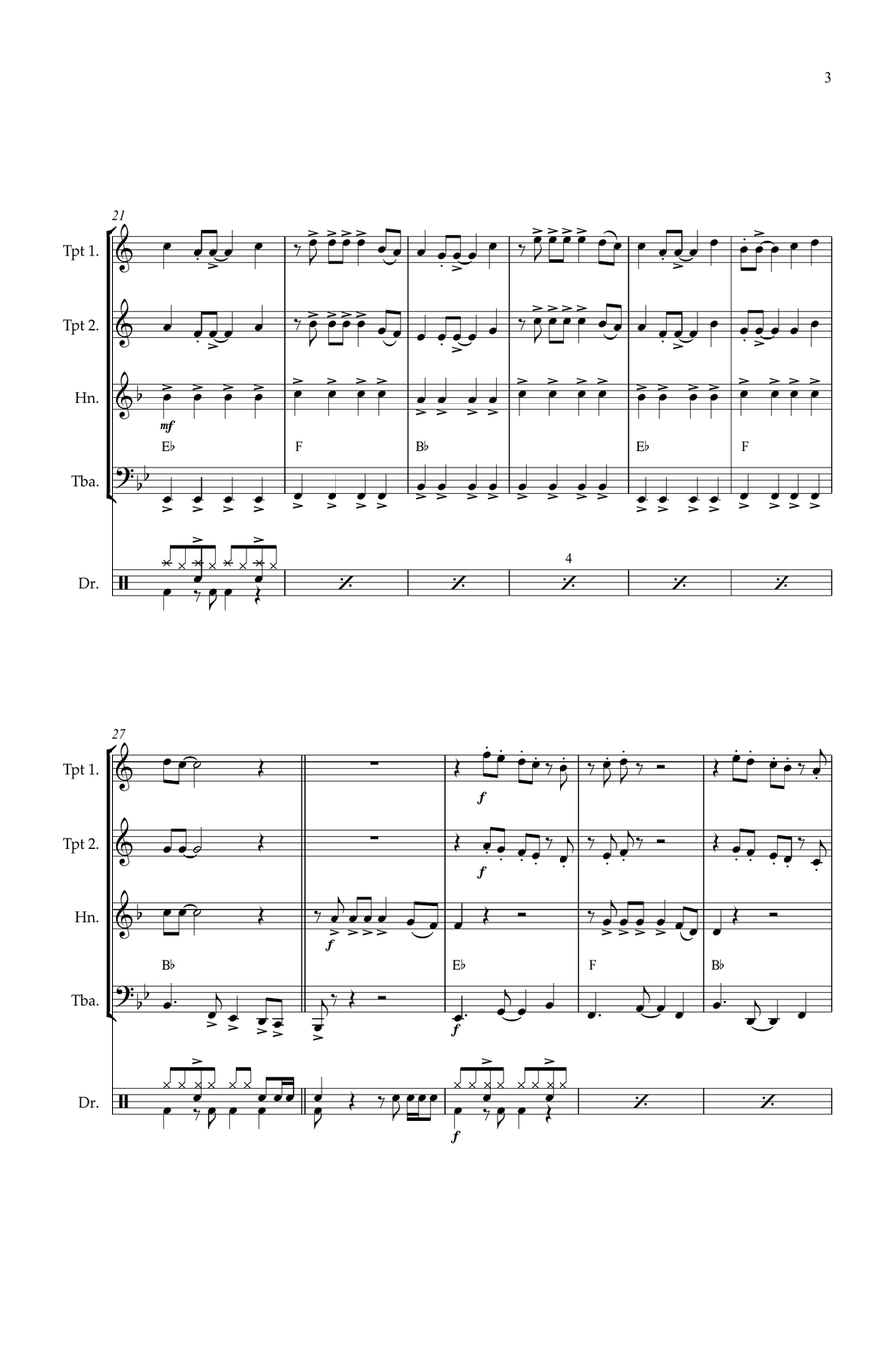 Feliz Navidad Feliz Navidad Brass Quartet scores gallery preview page 3