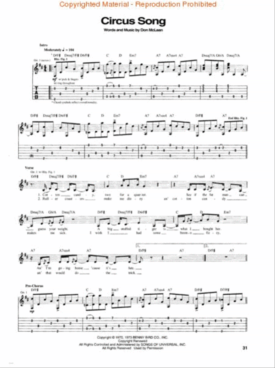 The Don McLean Songbook Acoustic Guitar scores gallery preview page 3