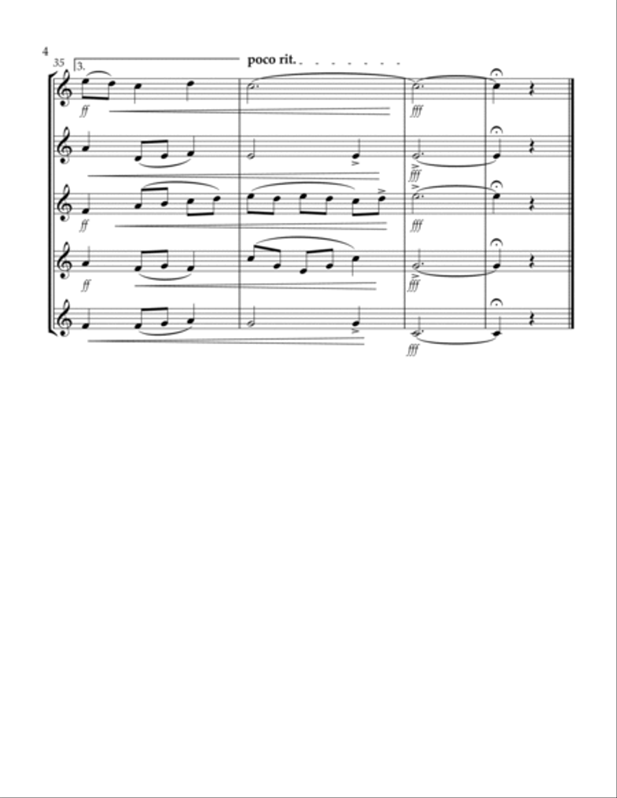 O God, Beyond All Praising (Thaxted) (Bb) (Tenor Saxophone Quintet) Saxophone Quintet scores gallery preview page 4