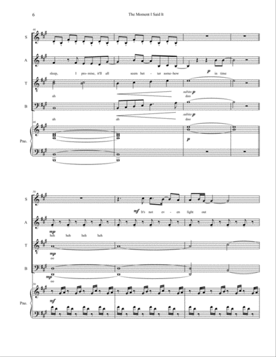 The Moment I Said It The Moment I Said It 4-Part scores gallery preview page 6
