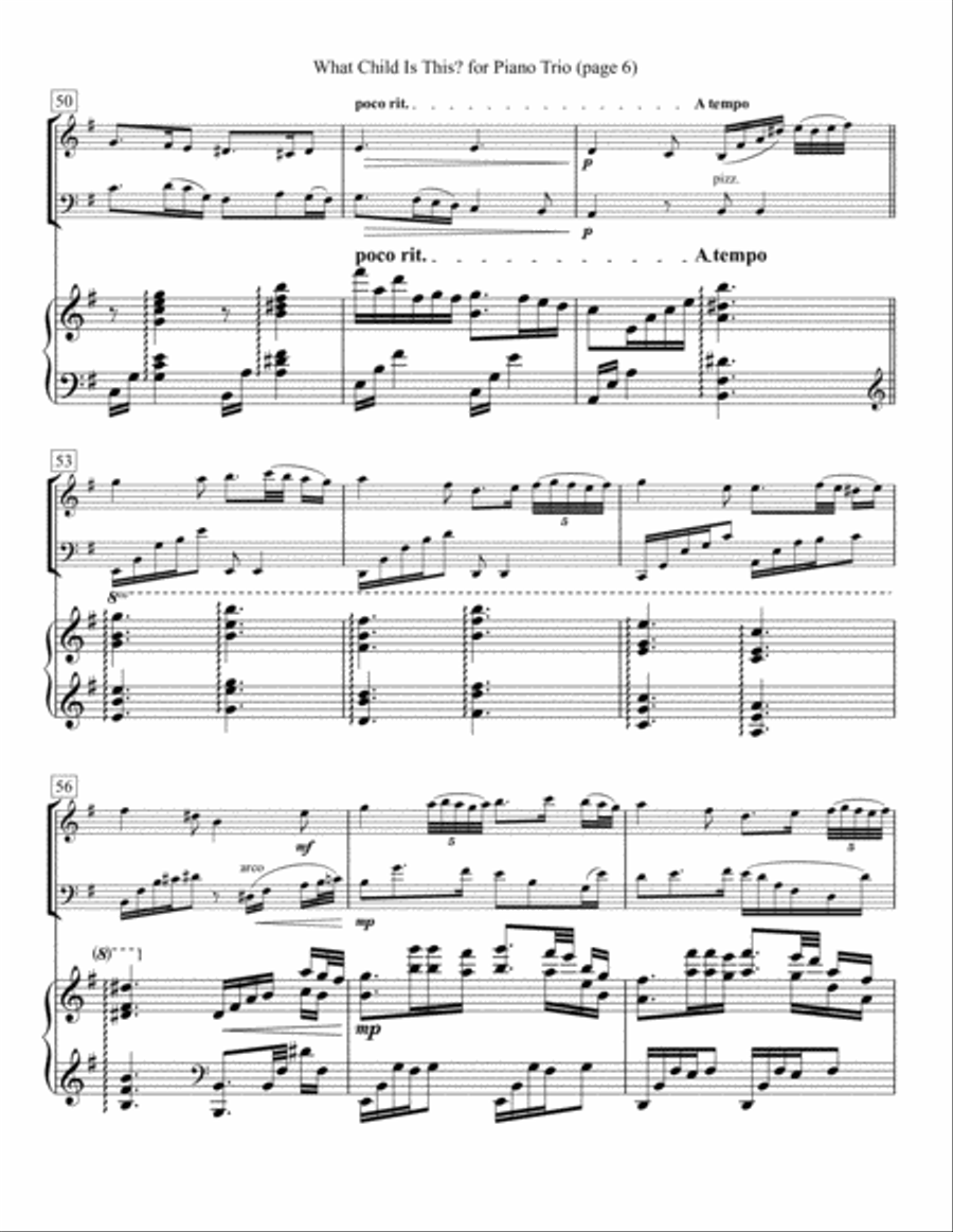 What Child Is This? for Piano Trio Piano Trio scores gallery preview page 6
