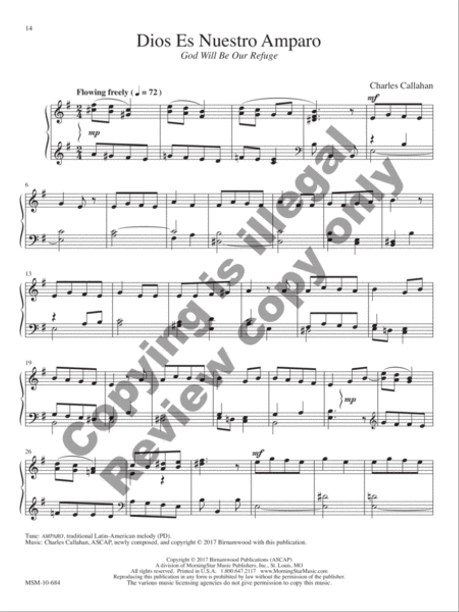 Cantad al Señor: 12 Spanish and Latin American Hymn Settings for Organ Organ Solo scores gallery preview page 22