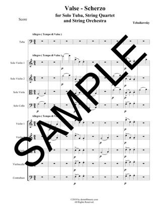 Book cover for Valse-Scherzo for Tuba Soloist, String Quartet, and String Orchestra