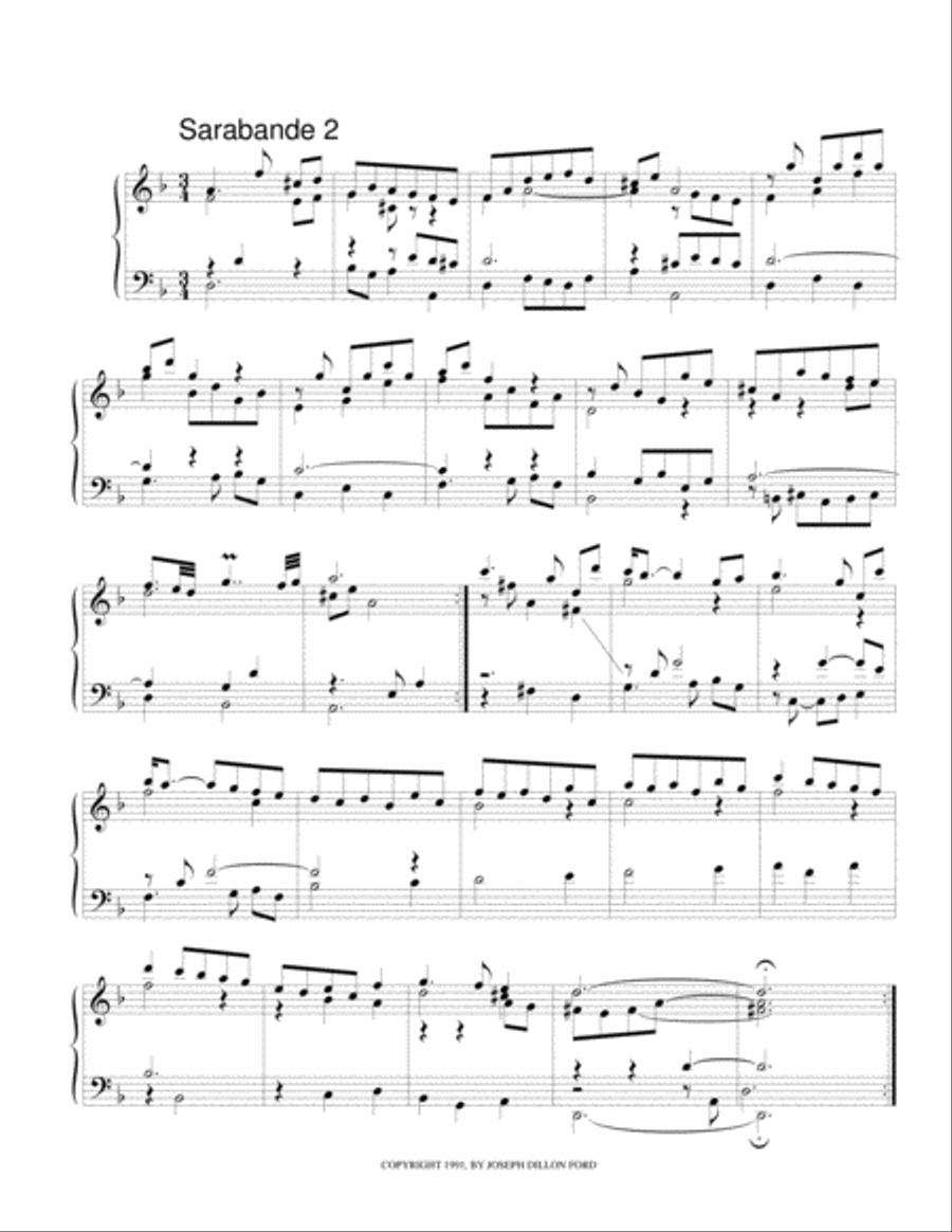 Partita in D minor for harpsichord Harpsichord scores gallery preview page 3