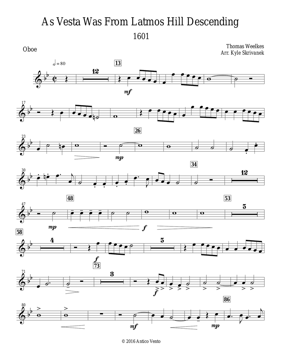 As Vesta Was From Latmos Hill Descending Concert Band scores gallery preview page 5