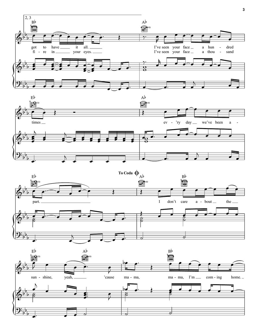Mama, I'm Coming Home Mama, I'm Coming Home Piano, Vocal, Guitar scores gallery preview page 3