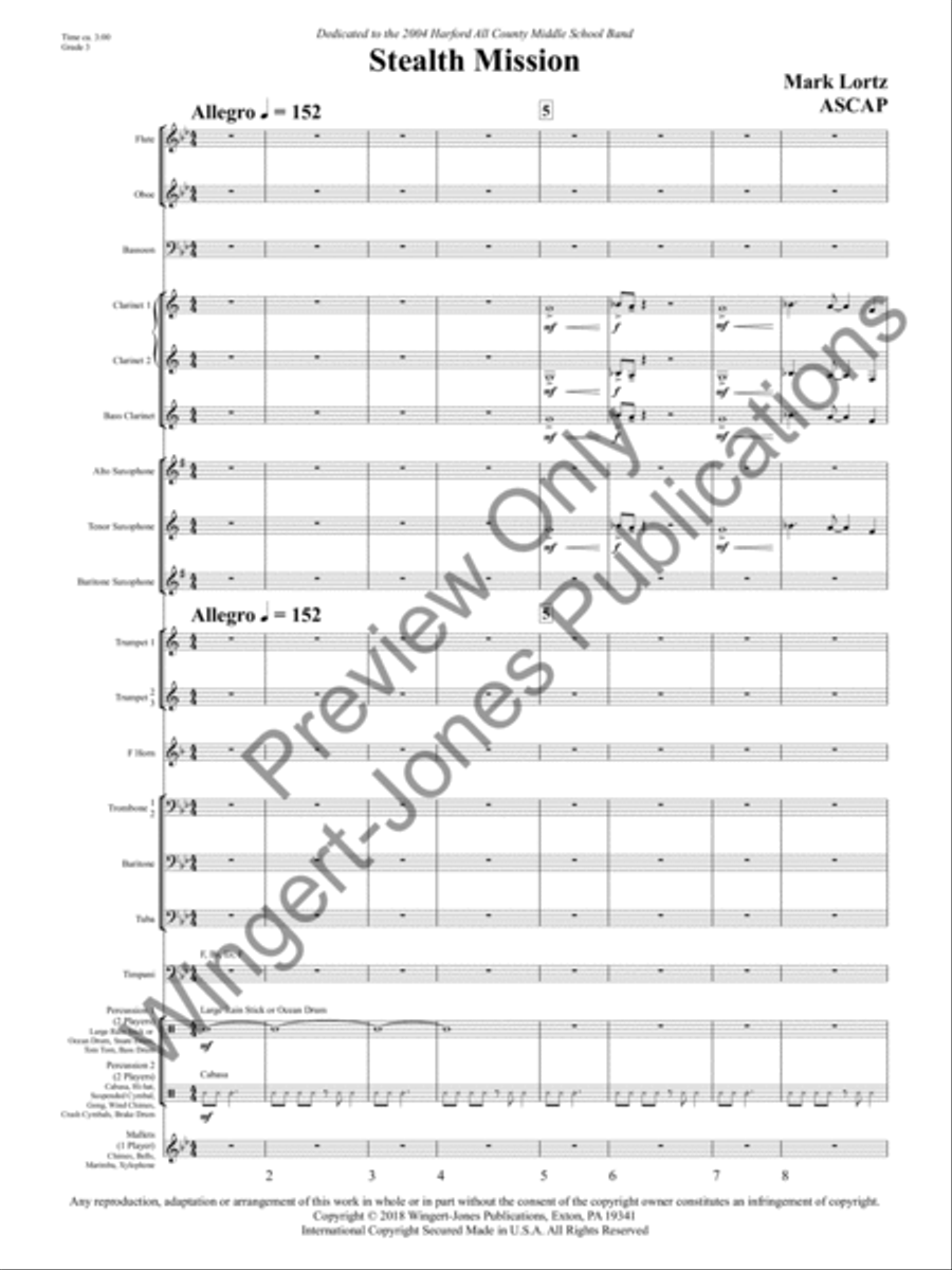 Stealth Mission Stealth Mission Concert Band scores gallery preview page 4