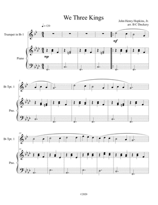 Book cover for We Three Kings (trumpet solo) with optional piano accompaniment