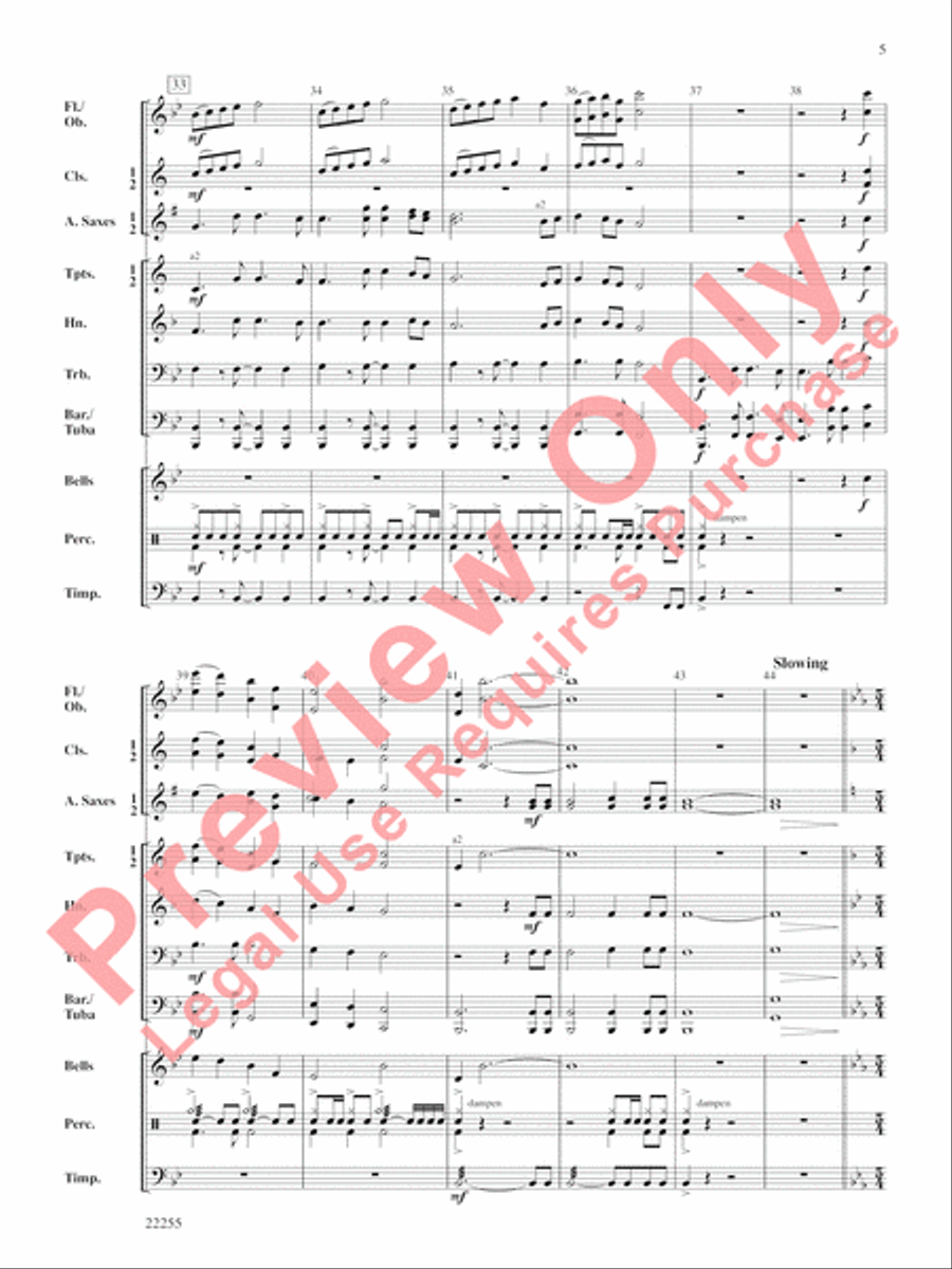 Wind Mountain Overture Concert Band scores gallery preview page 6