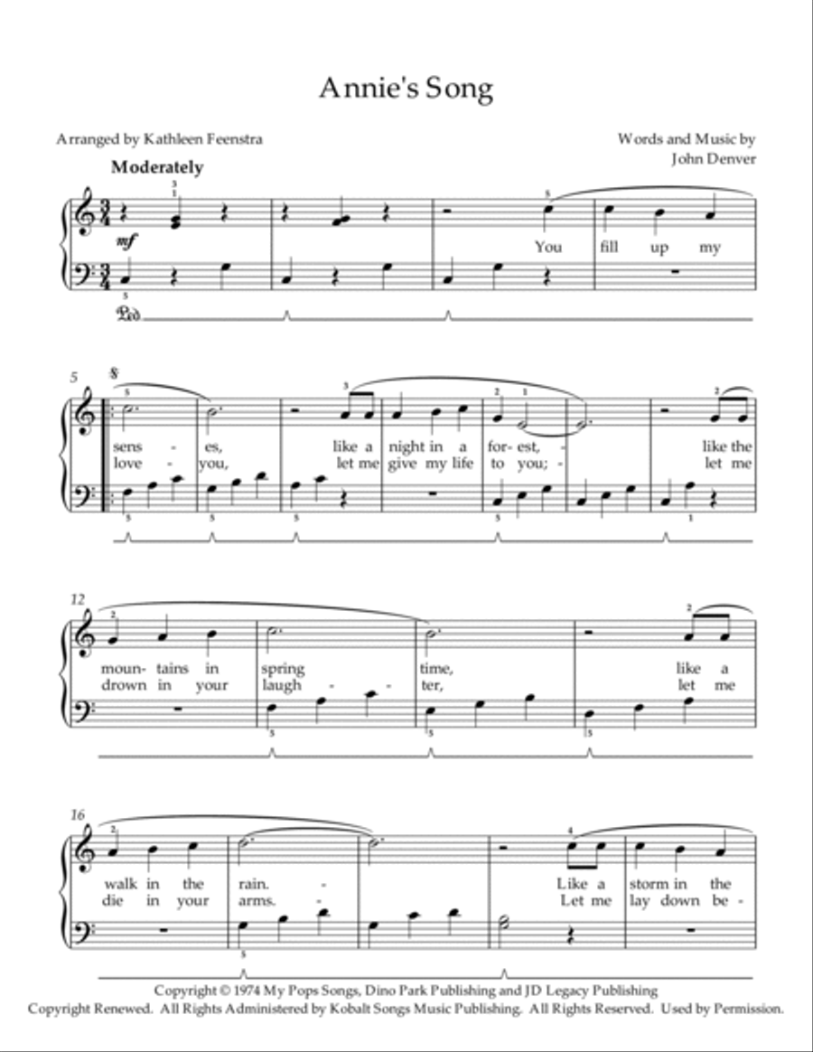 Annie's Song Piano Method scores gallery preview page 2