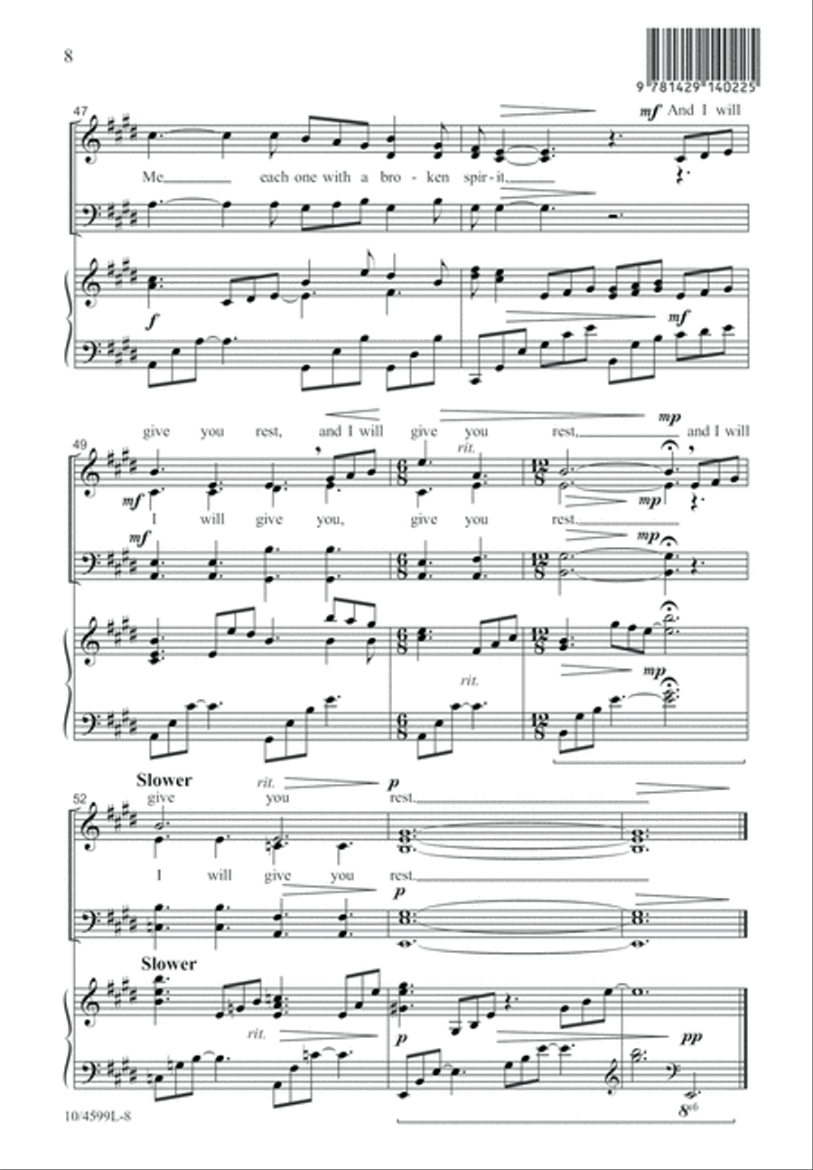 I Will Give You Rest 4-Part scores gallery preview page 8