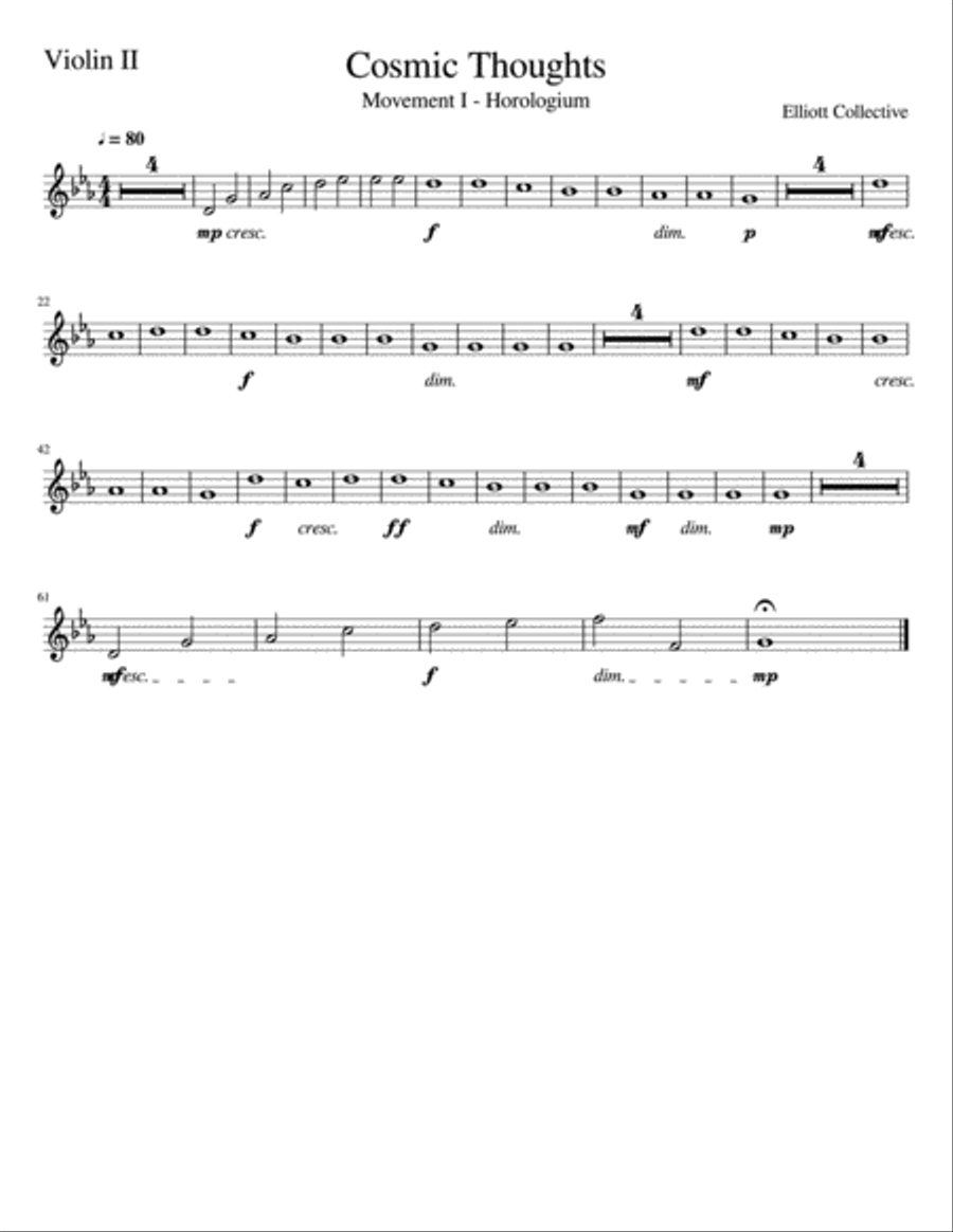 Cosmic Thoughts Cosmic Thoughts String Quartet scores gallery preview page 5