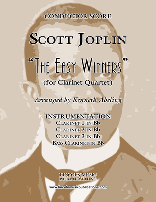 Book cover for Joplin - “The Easy Winners” (for Clarinet Quartet)
