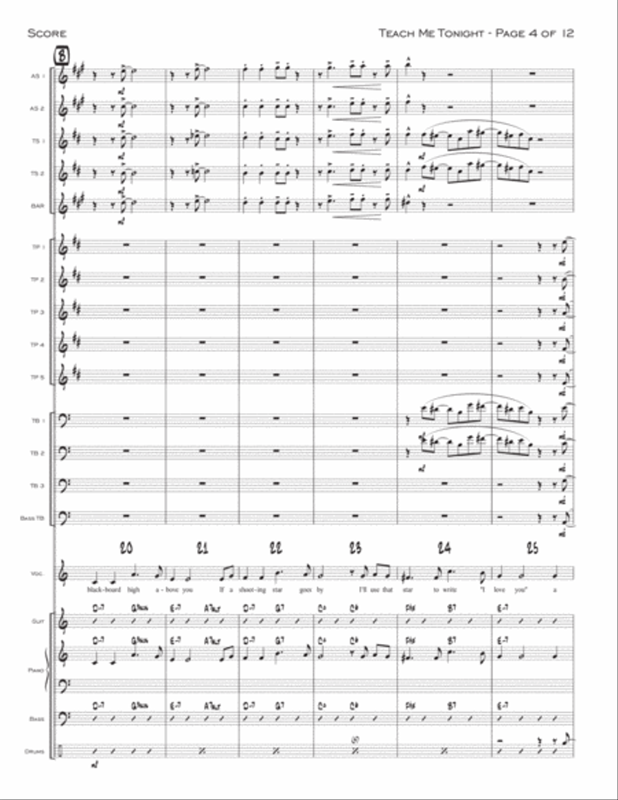 Teach Me Tonight Teach Me Tonight Jazz Ensemble scores gallery preview page 4