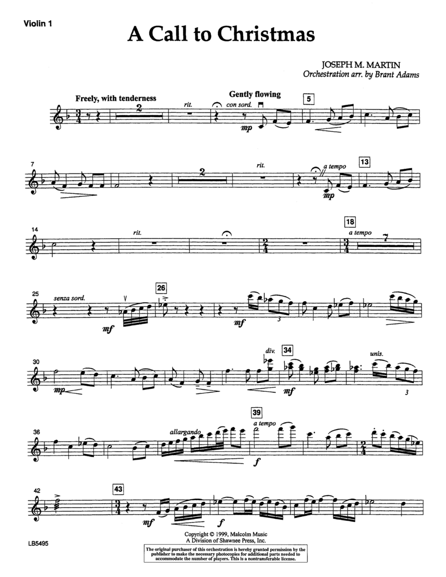 Canticle Of Joy - Violin 1