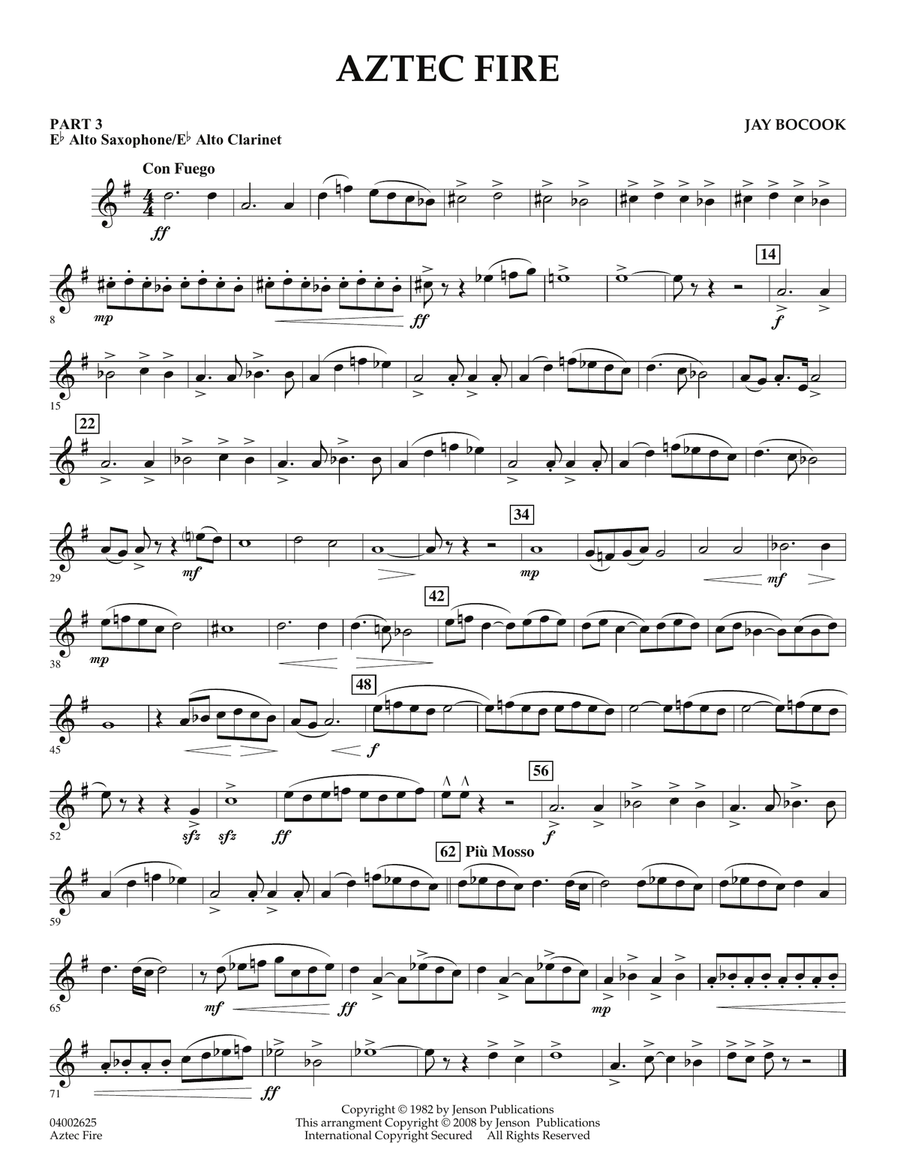 Aztec Fire - Pt.3 - Eb Alto Sax/Alto Clar.