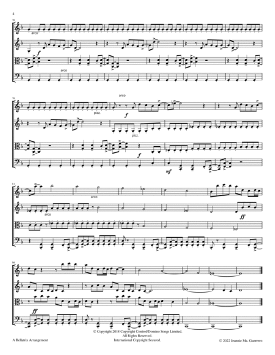 Hunger Hunger String Quartet scores gallery preview page 4