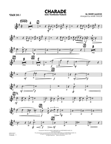Charade (Solo Trombone Feature) - Tenor Sax 1
