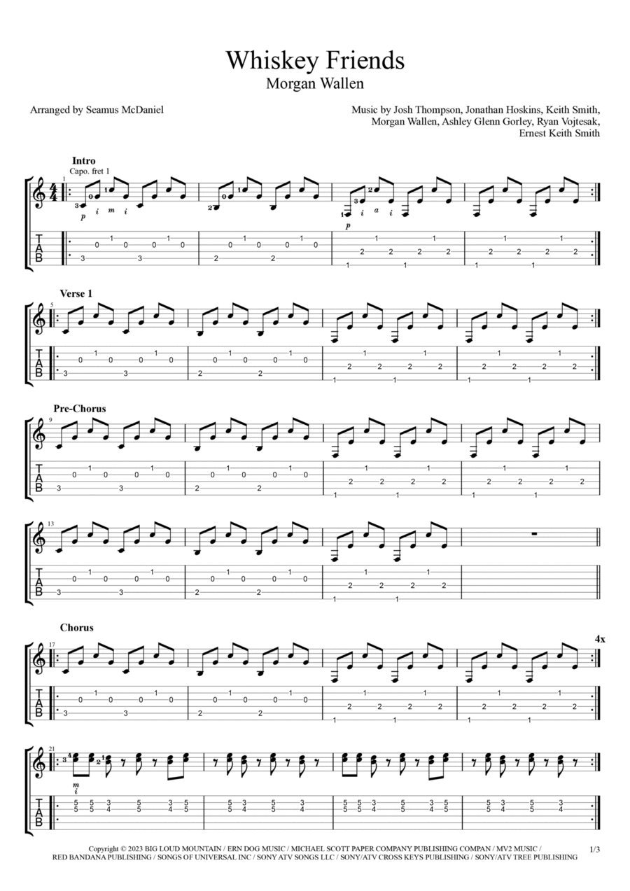 Whiskey Friends Electric Guitar scores gallery preview page 1