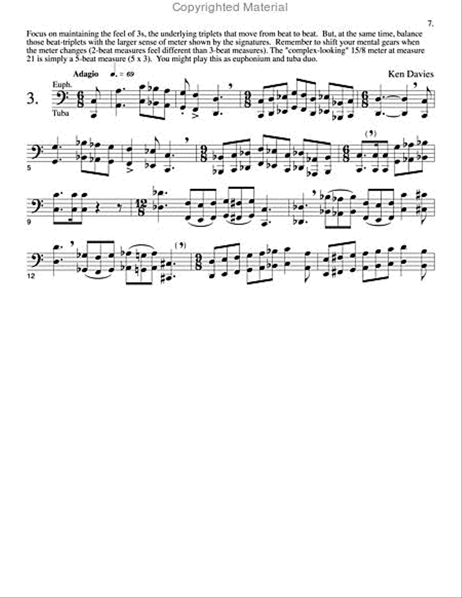16 Changing Meter Pieces for Tuba and/or Euphonium (Baritone) Baritone Horn scores gallery preview page 5