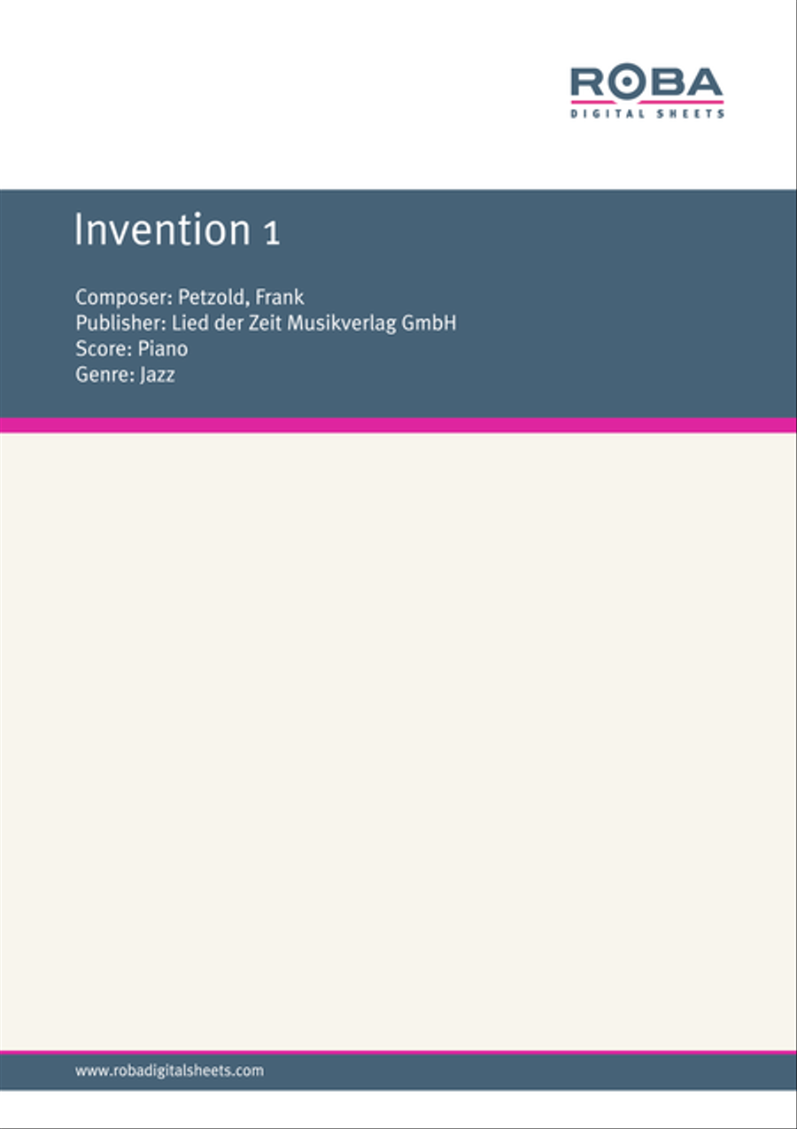 Invention 1 Piano Solo scores gallery preview page 1