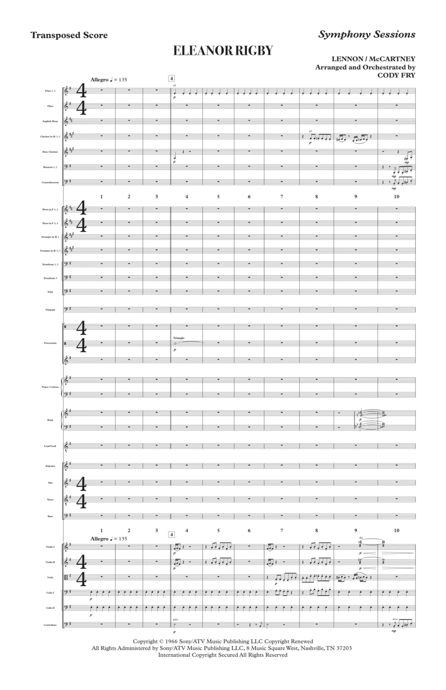 Eleanor Rigby - Score Only Full Orchestra scores gallery preview page 1