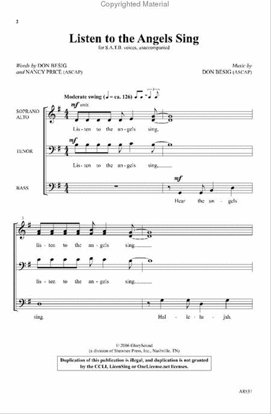 Listen to the Angels Sing 4-Part scores gallery preview page 2
