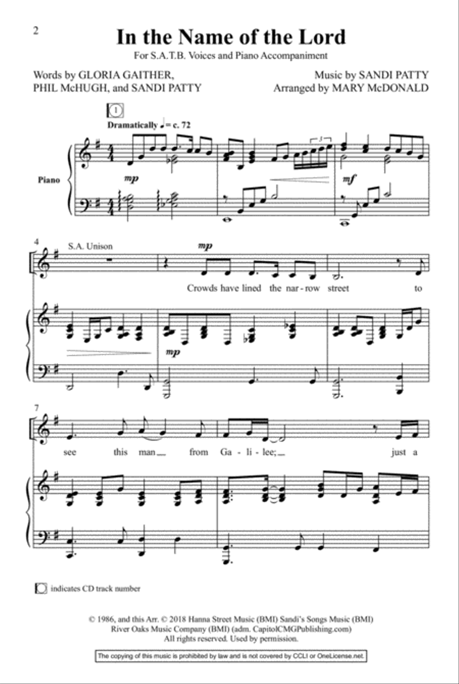 In the Name of the Lord 4-Part scores gallery preview page 2