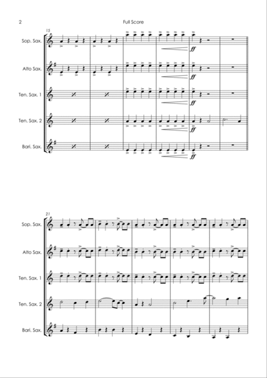 Samba De Janeiro Saxophone Quintet scores gallery preview page 4